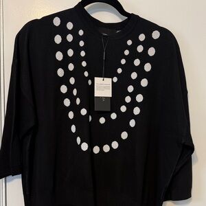 Black and White Polka Dot Sweater